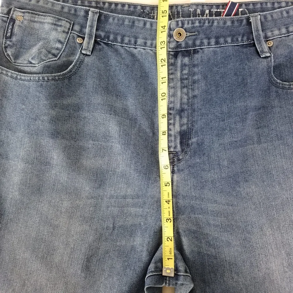 Ecko Unltd 72+‎ Jeans Mens 42x32 Blue Denim Loose Hip Hop Y2K Actual W42xL30 VTG